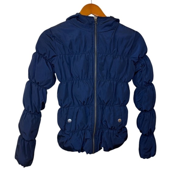 Bethany Mota Jacket Women X Small Navy‎ Hooded Puffer Full Zip Preppy Winter - Picture 2 of 6